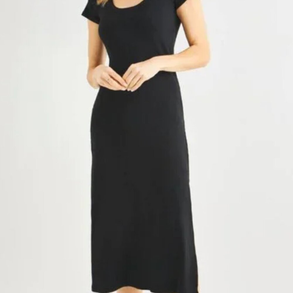 Splendid "iva" ribbed cap-sleeve dress, Size Small